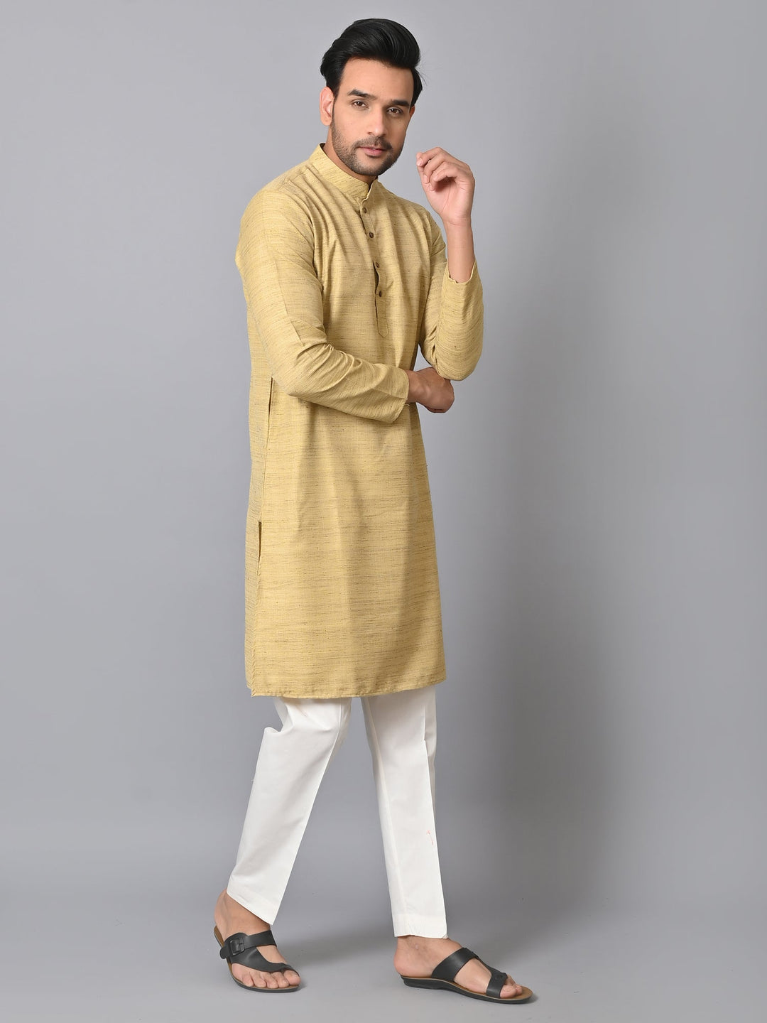 Striped Peach Kurta Set