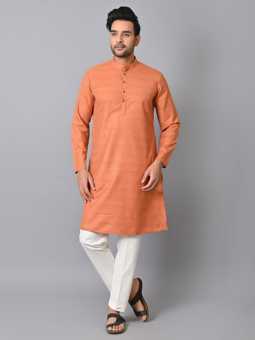 Striped Rust Kurta Set