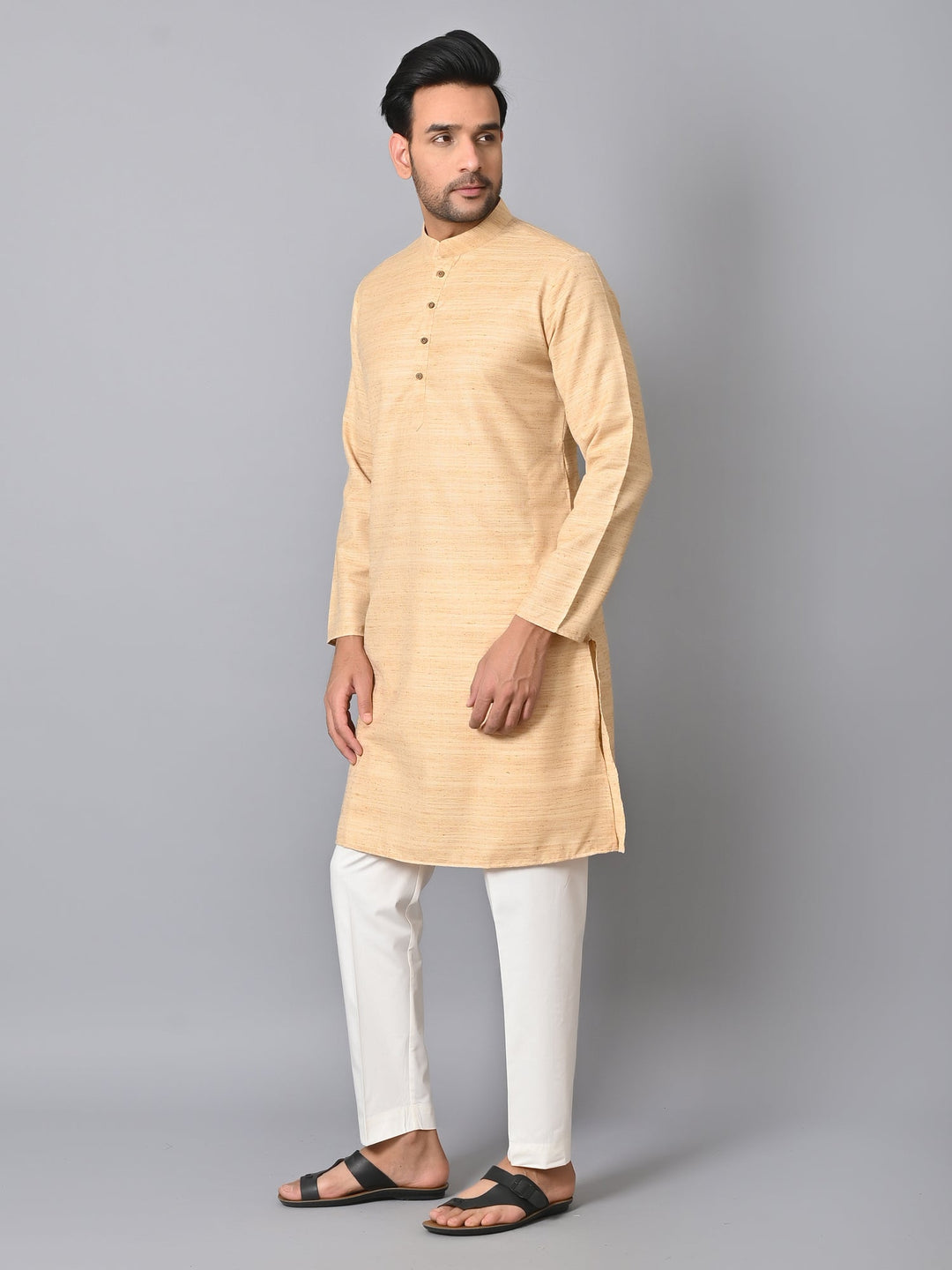 Striped Beige Kurta Set