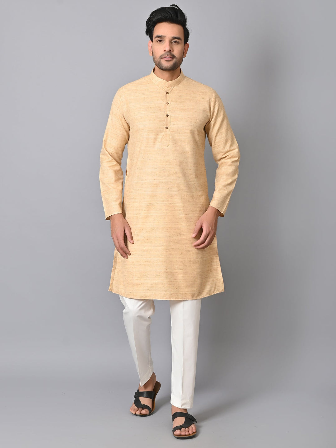 Striped Beige Kurta Set