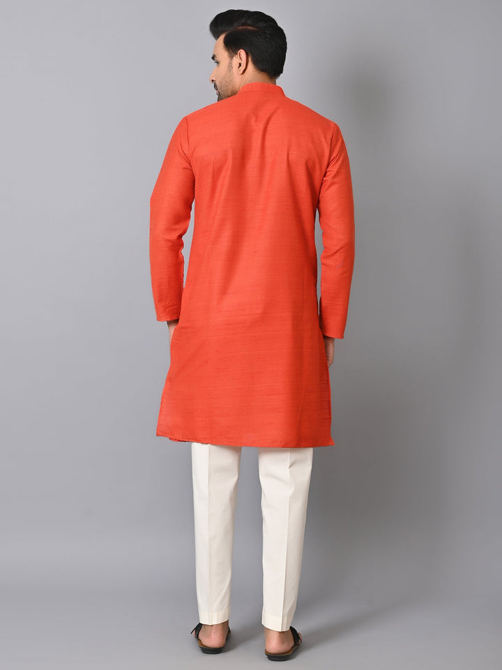 Striped Orange Kurta Set