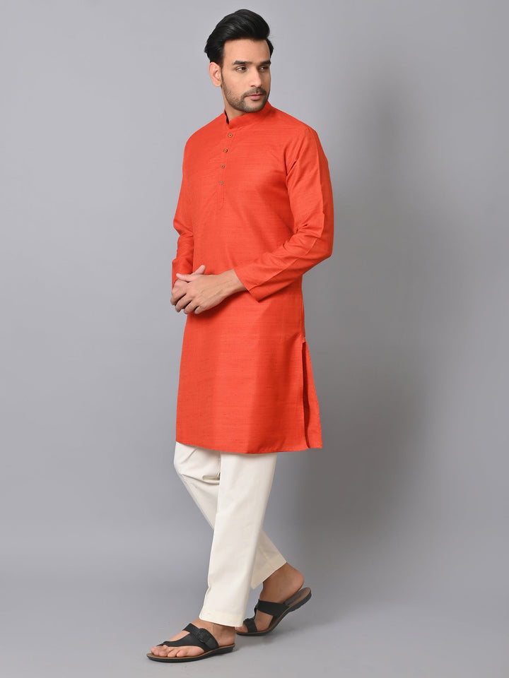 Striped Orange Kurta Set