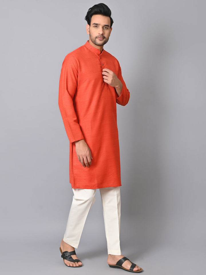 Striped Orange Kurta Set