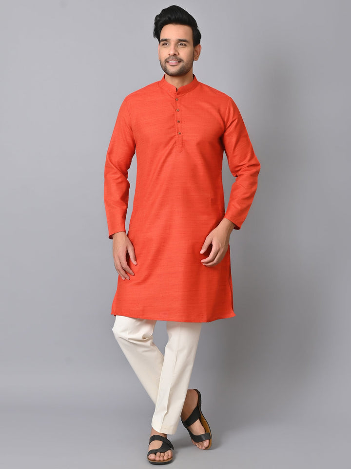 Striped Orange Kurta Set