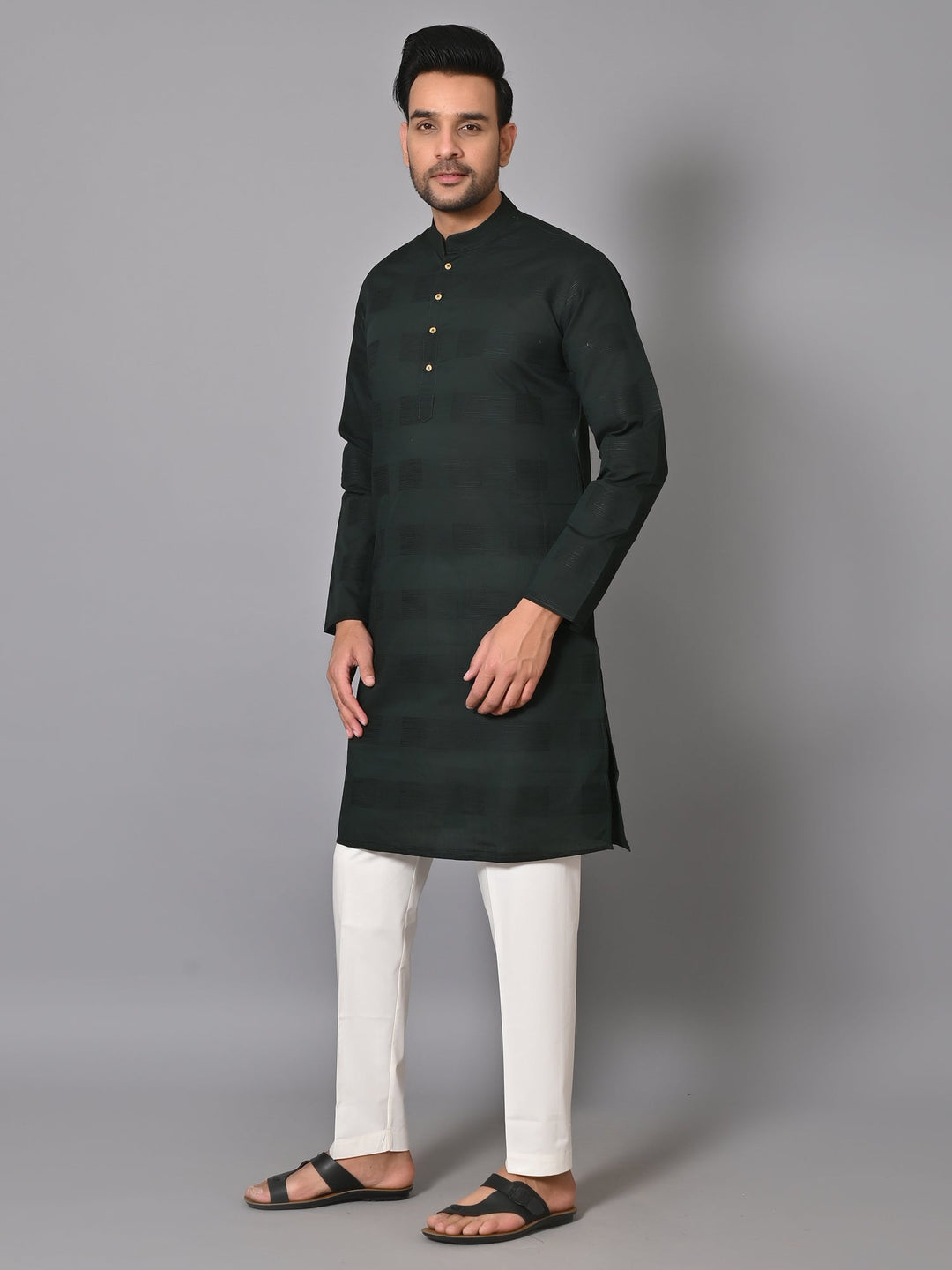 Striped Green Kurta Set