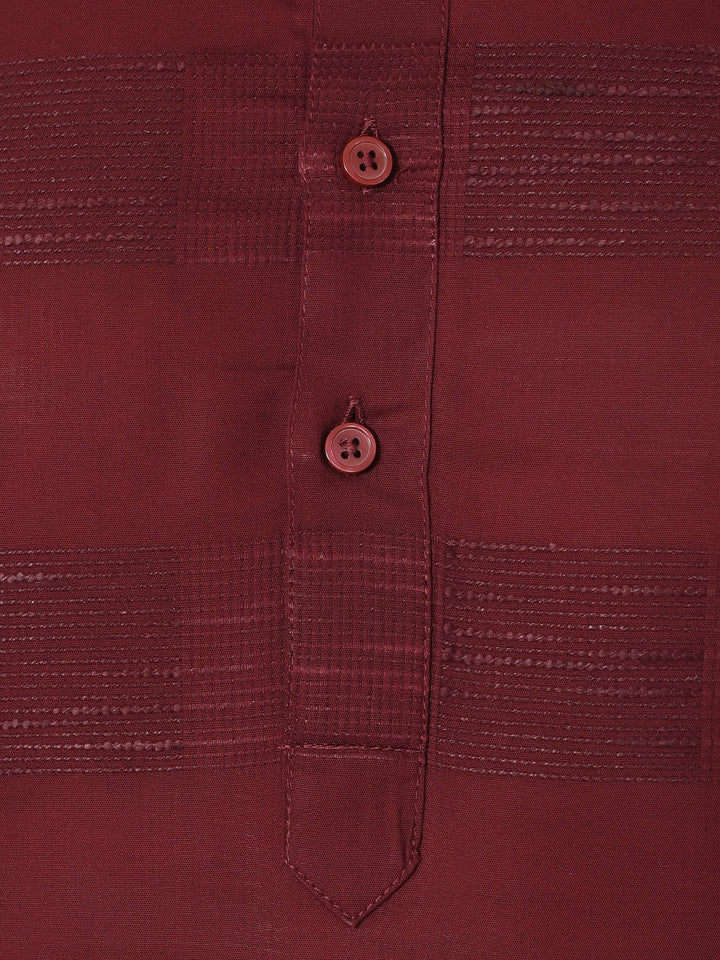 Striped Maroon Kurta Set