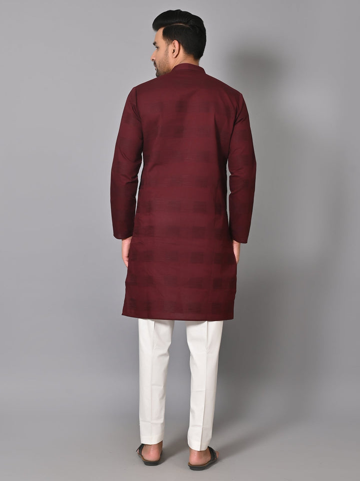 Striped Maroon Kurta Set