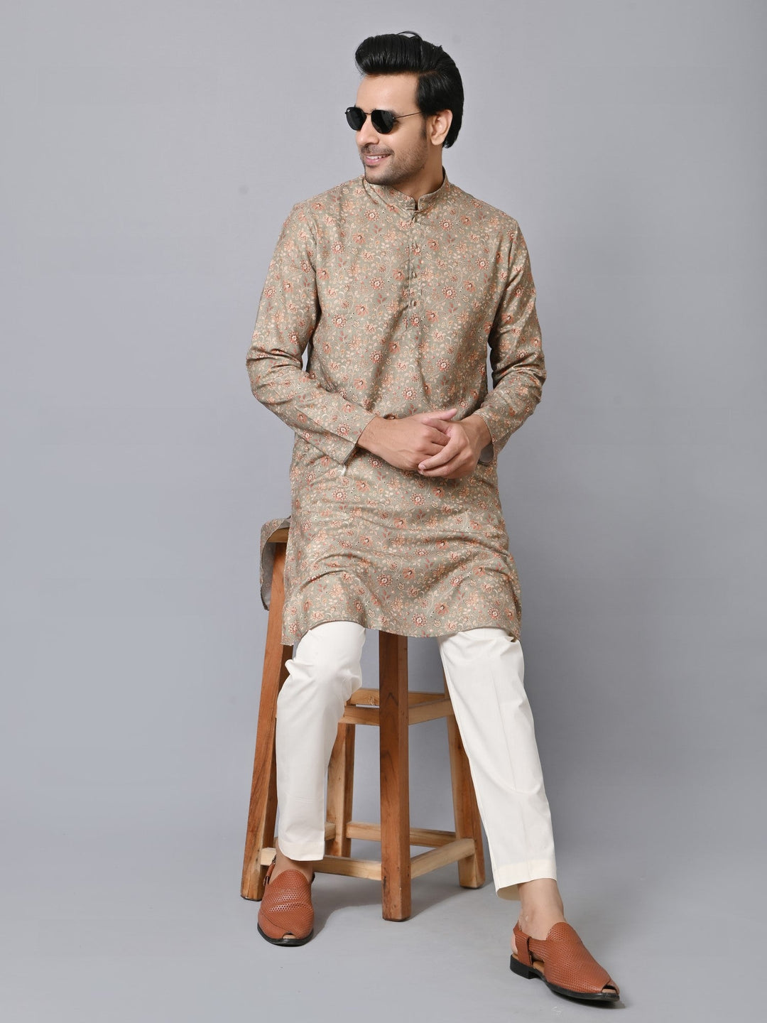 Ethnic Motifs Green Kurta Set