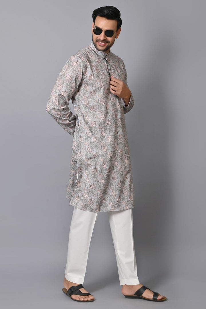 Abstract Green Kurta Set