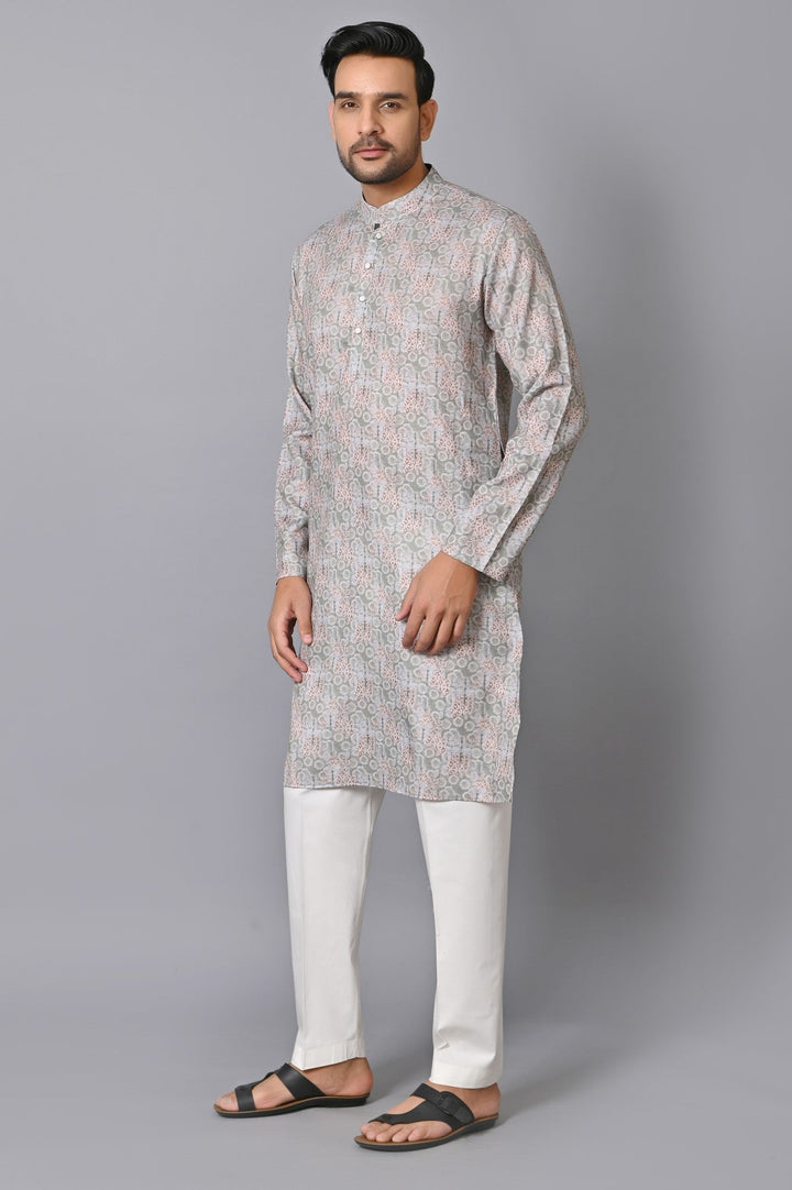 Abstract Green Kurta Set