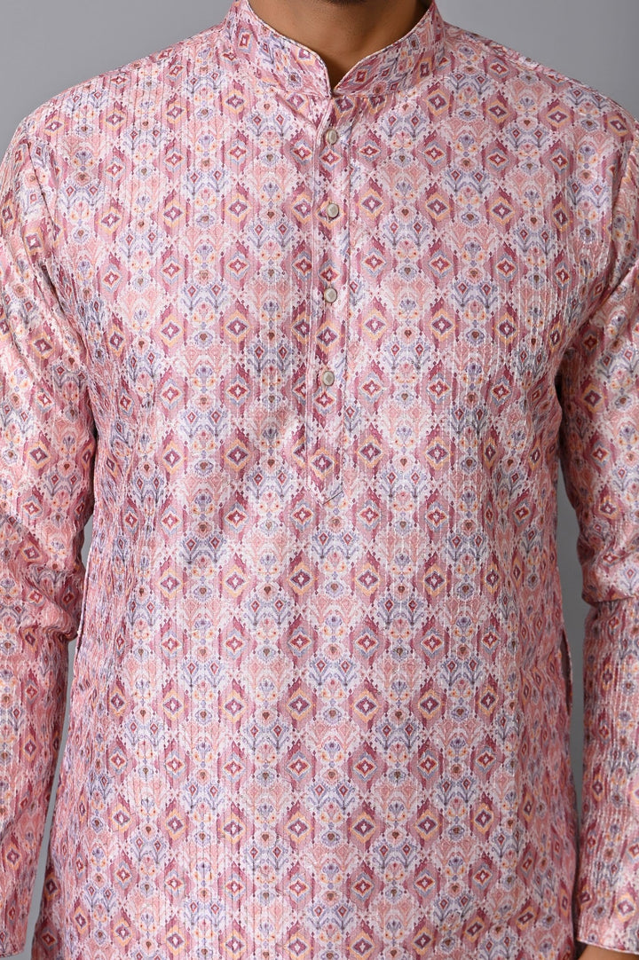 Ethnic Motifs Pink Kurta Set