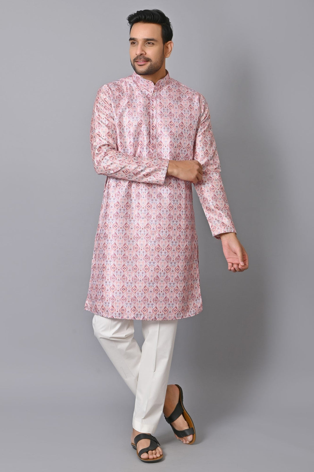 Ethnic Motifs Pink Kurta Set