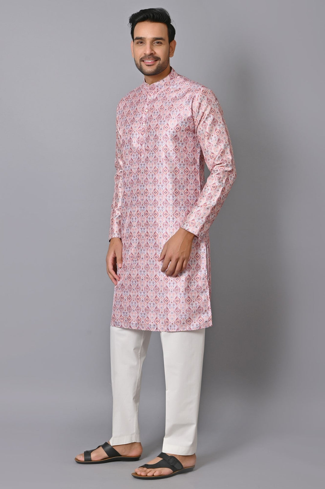 Ethnic Motifs Pink Kurta Set