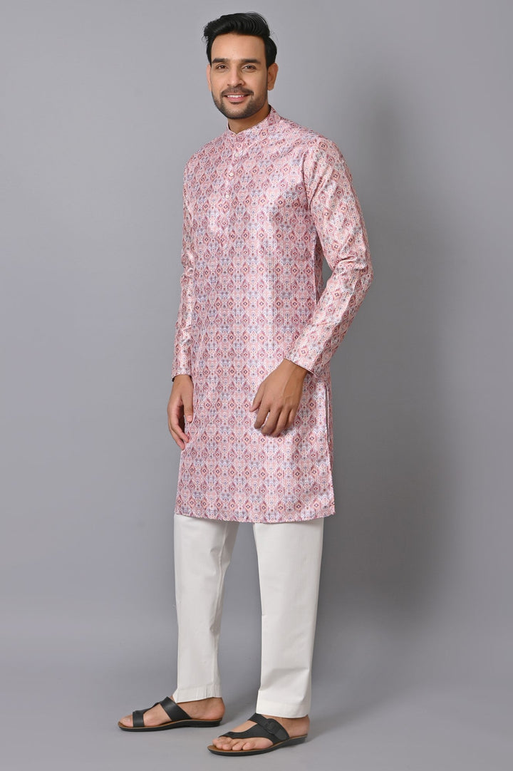 Ethnic Motifs Pink Kurta Set