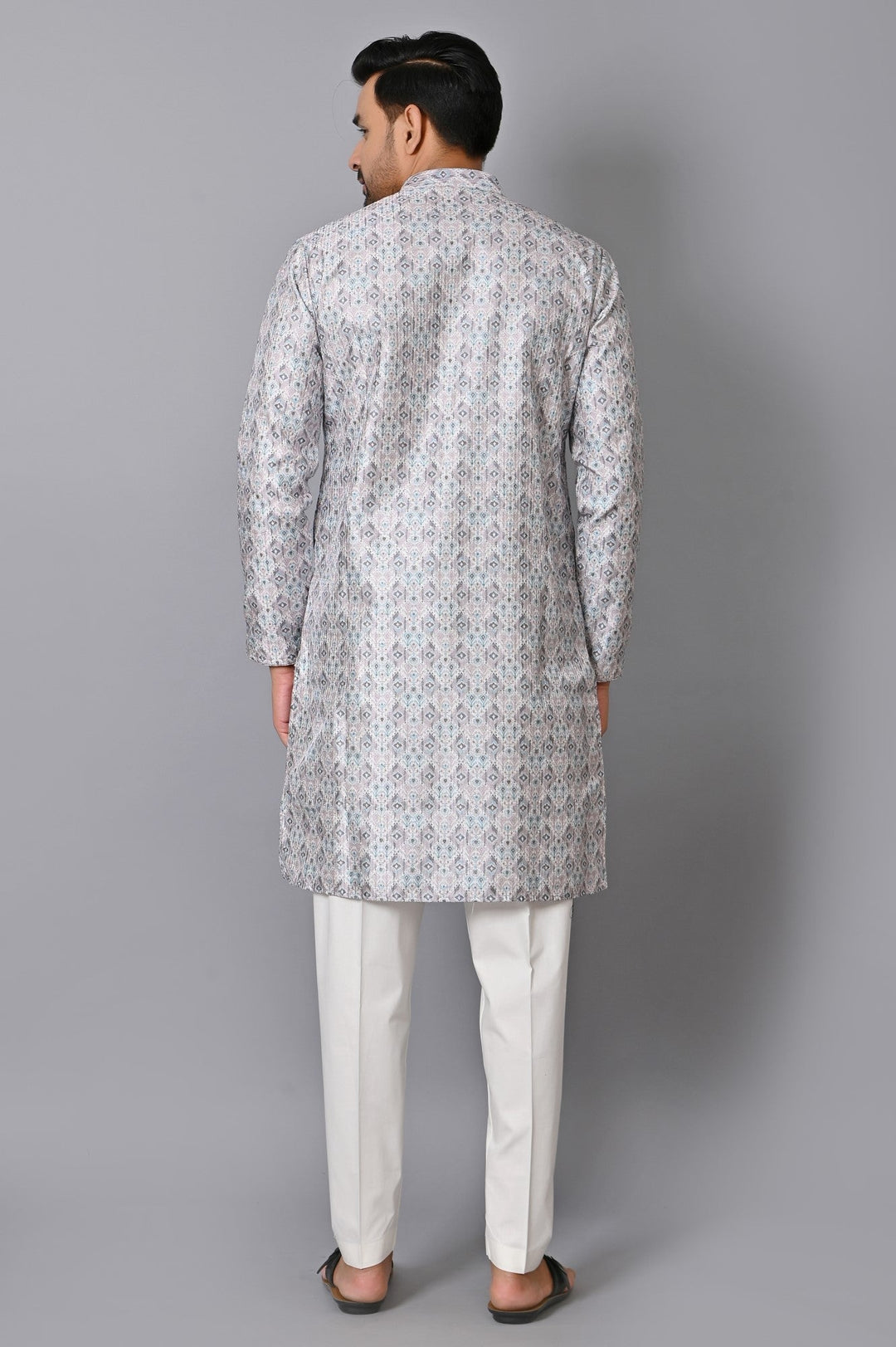 Ethnic Motifs Grey Kurta Set