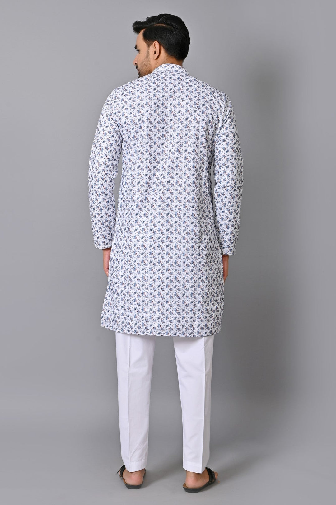 Chikan Blue Kurta Set