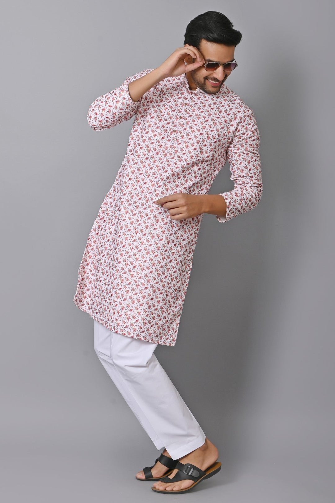 Chikan Pink Kurta Set