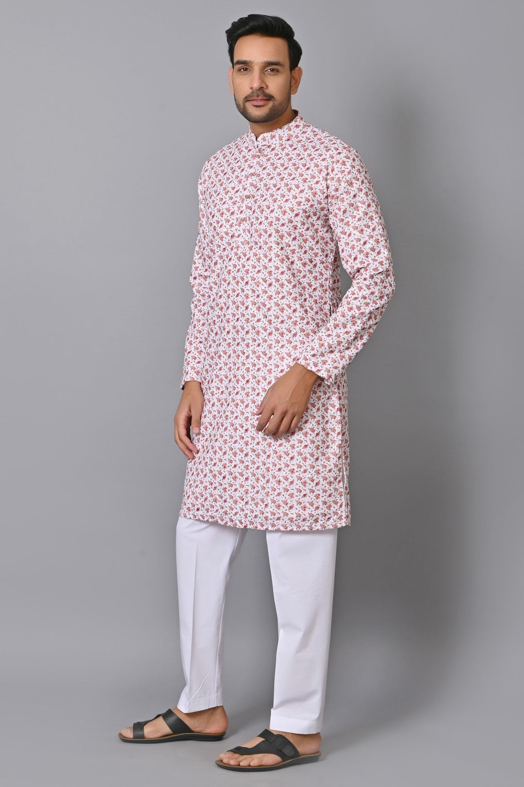 Chikan Pink Kurta Set