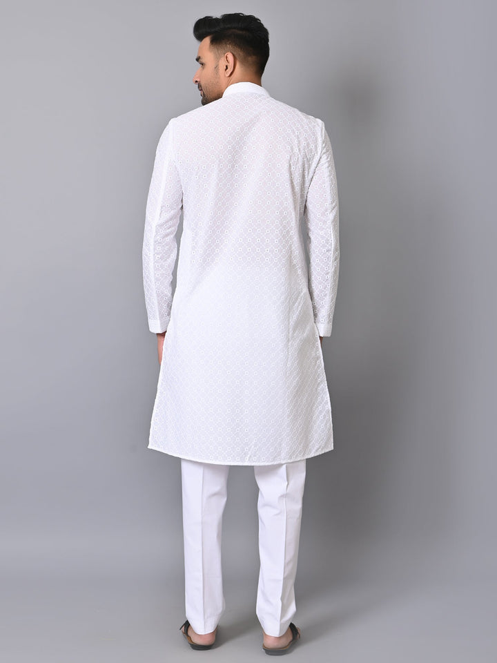 Embroidered White Kurta Set