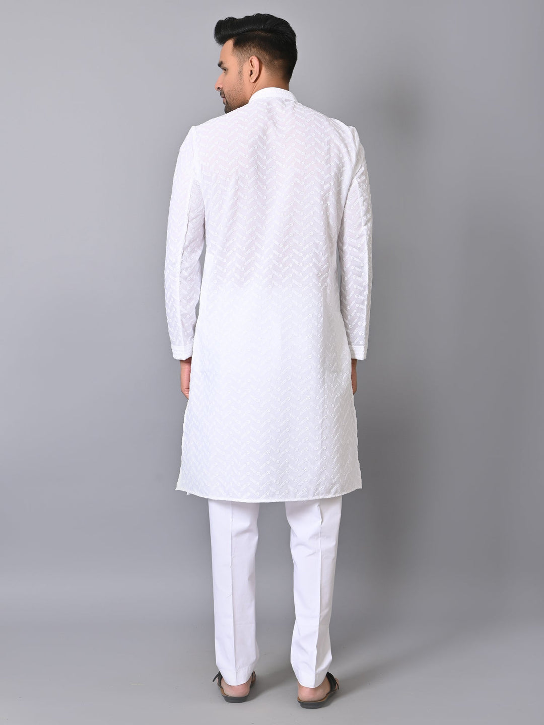 Chikan White Kurta Set