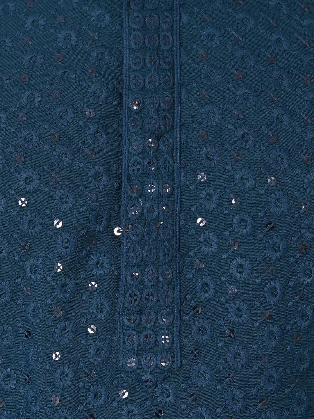 Chikan Blue Kurta Set