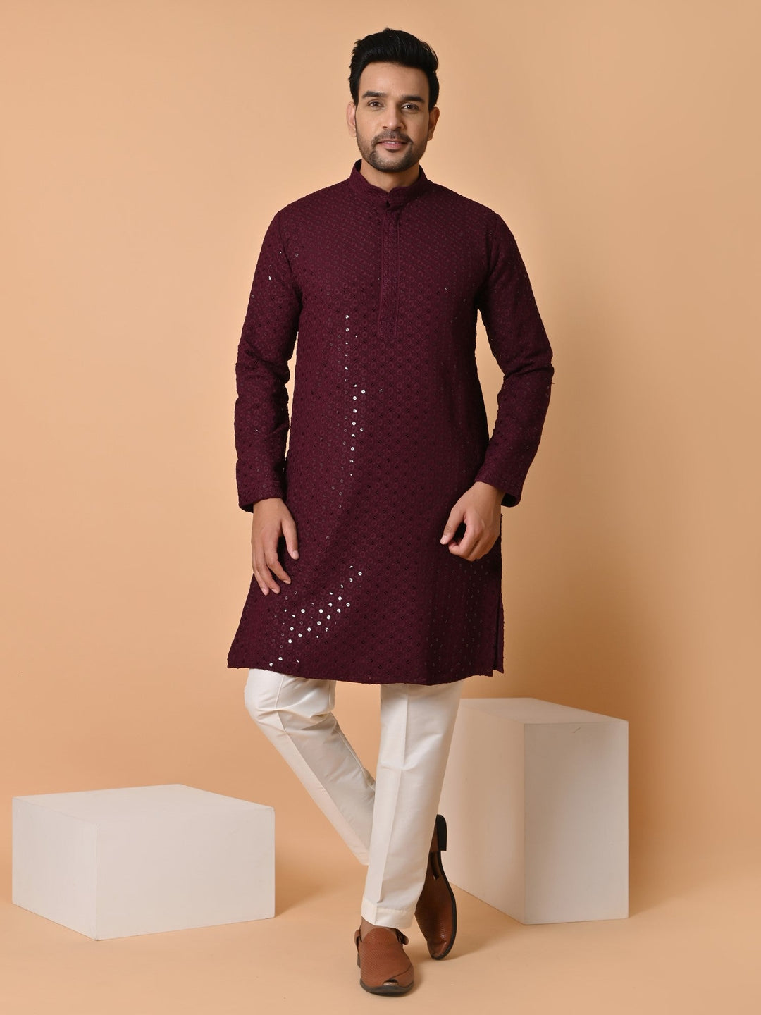 Sequence Wine Kurta Set