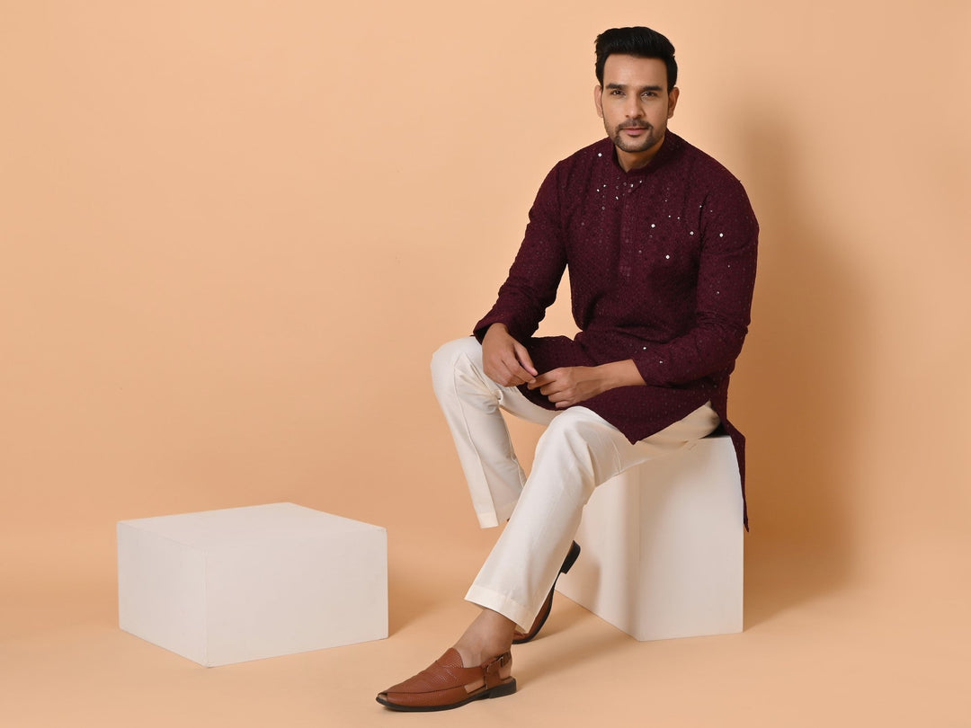 Sequence Wine Kurta Set