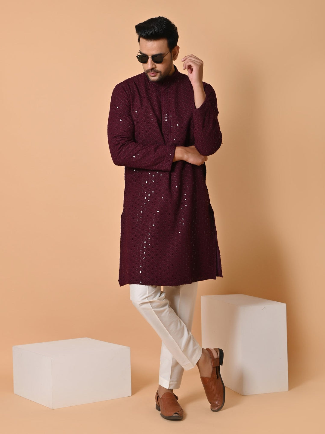 Sequence Wine Kurta Set