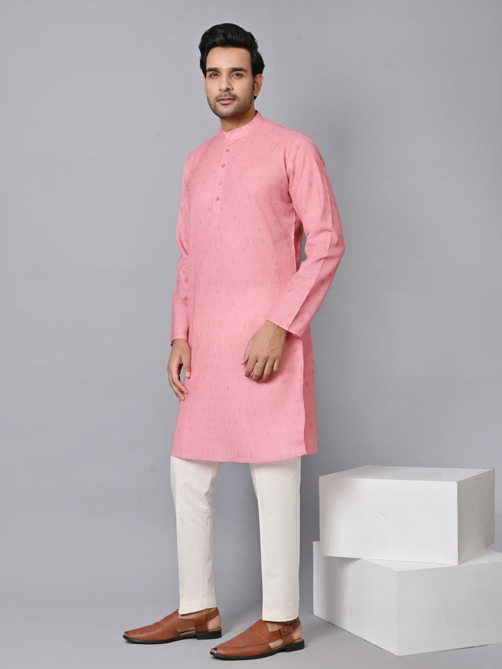 Geometric Peach Kurta Set