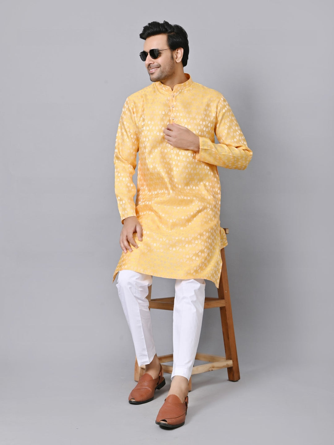 Floral Yellow Kurta Set