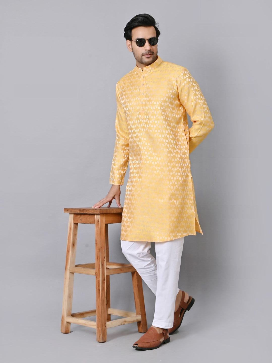 Floral Yellow Kurta Set