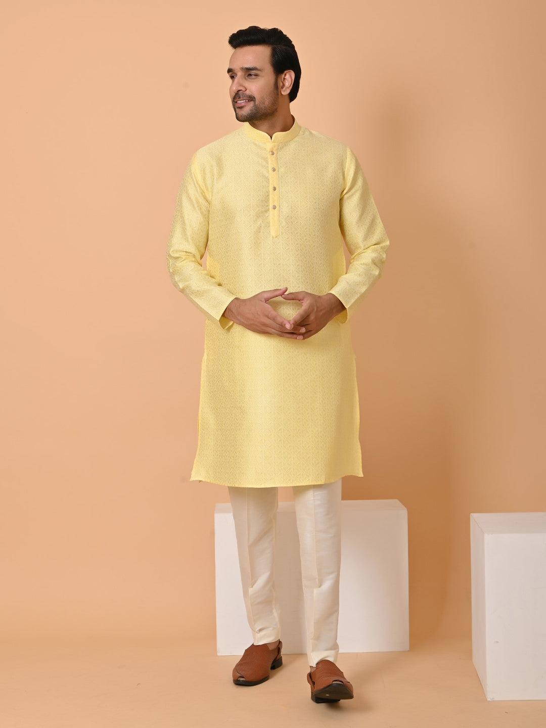 Leafs Yellow Kurta Set