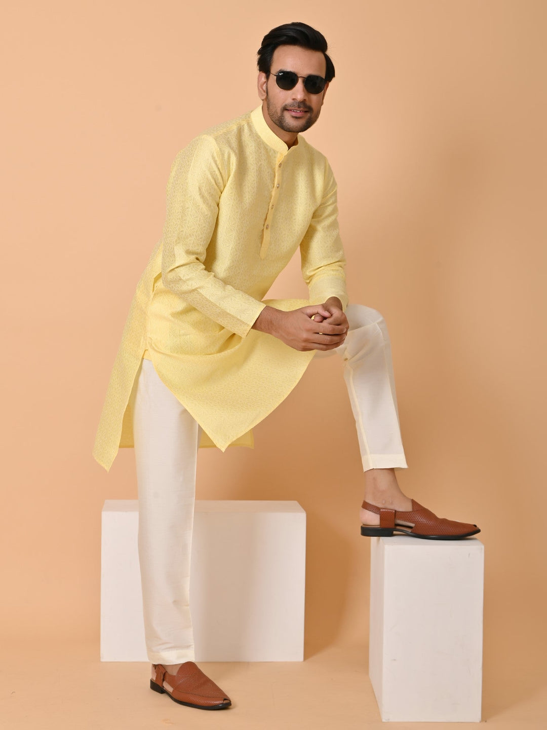 Leafs Yellow Kurta Set