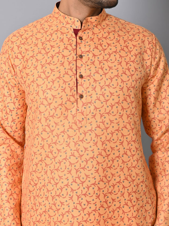 Ethnic Motifs Orange Kurta Set