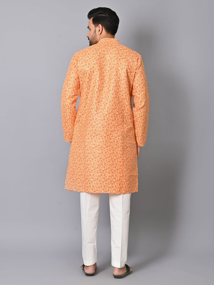 Ethnic Motifs Orange Kurta Set