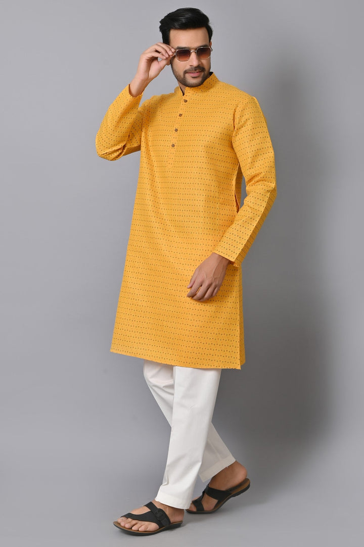 Abstract Mustard Kurta Set