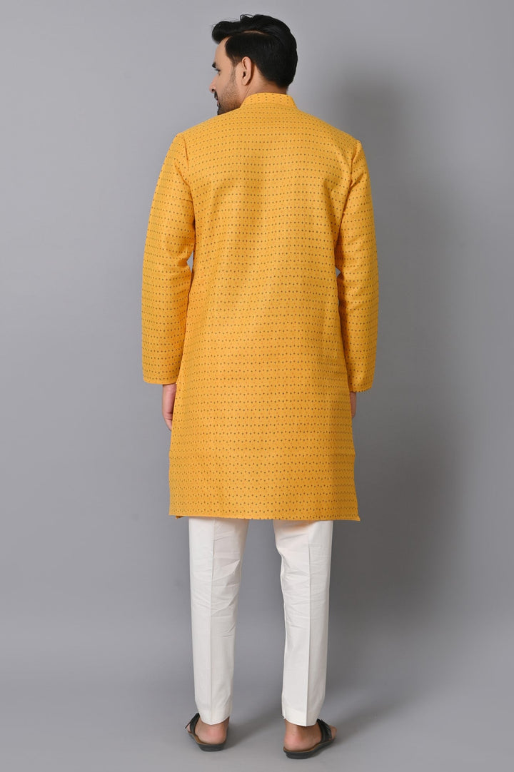 Abstract Mustard Kurta Set