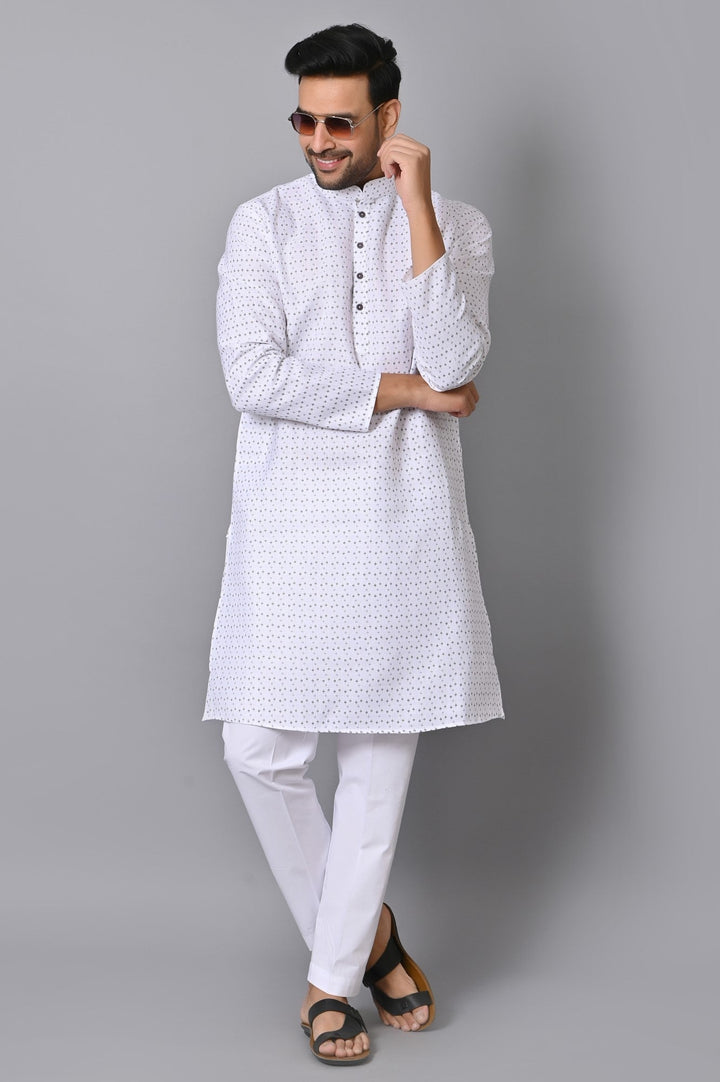 Abstract White Kurta Set