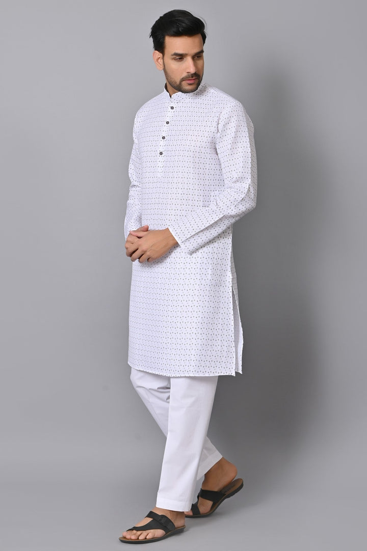 Abstract White Kurta Set