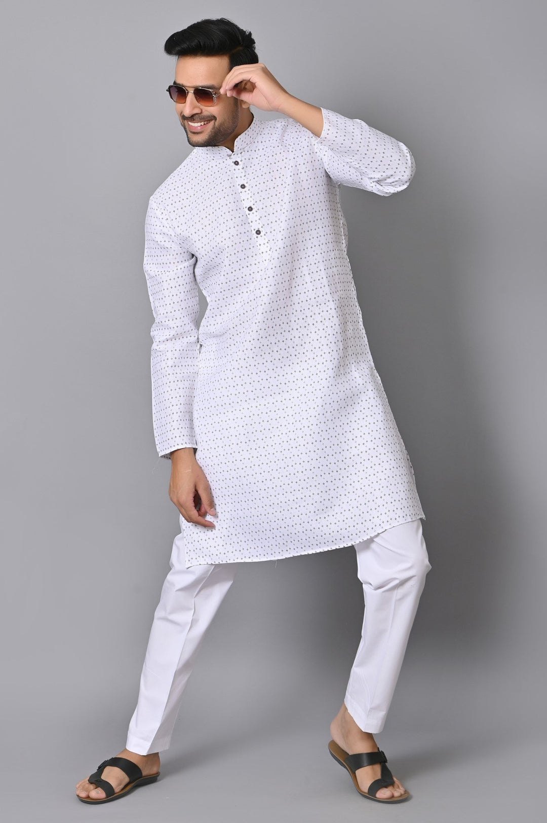 Abstract White Kurta Set