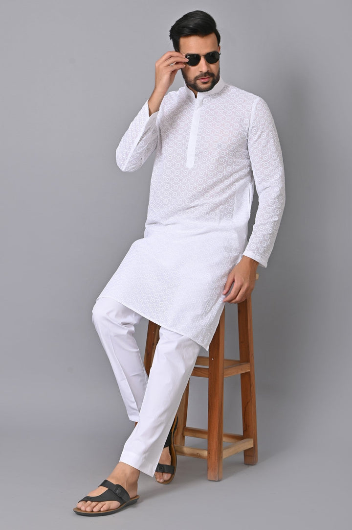 Ethnic Motifs White Kurta Set