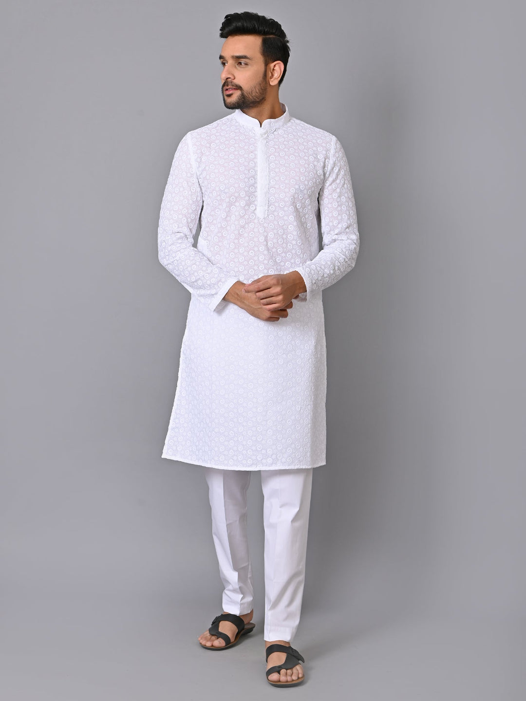 Ethnic Motifs White Kurta Set