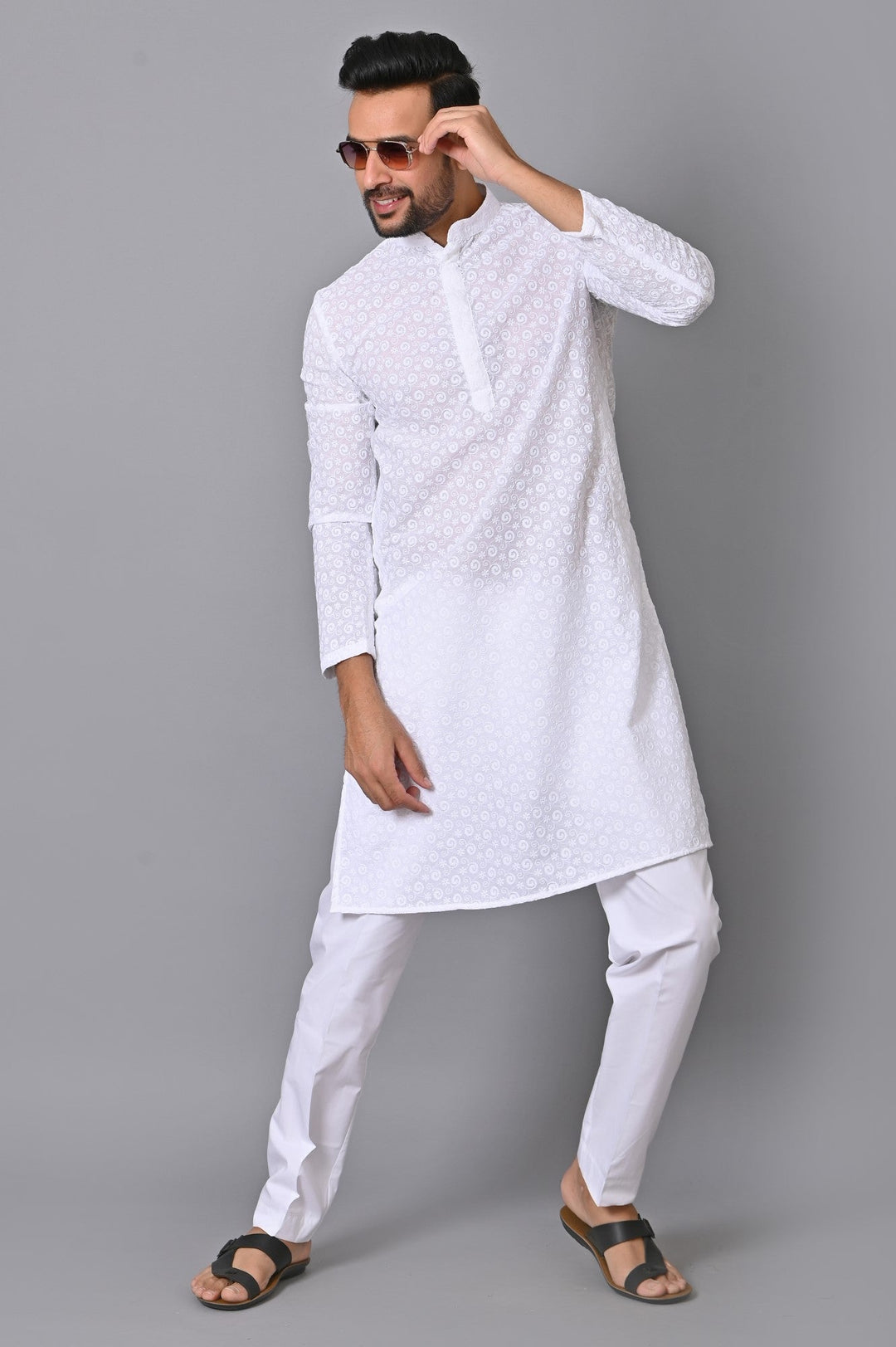 Ethnic Motifs White Kurta Set