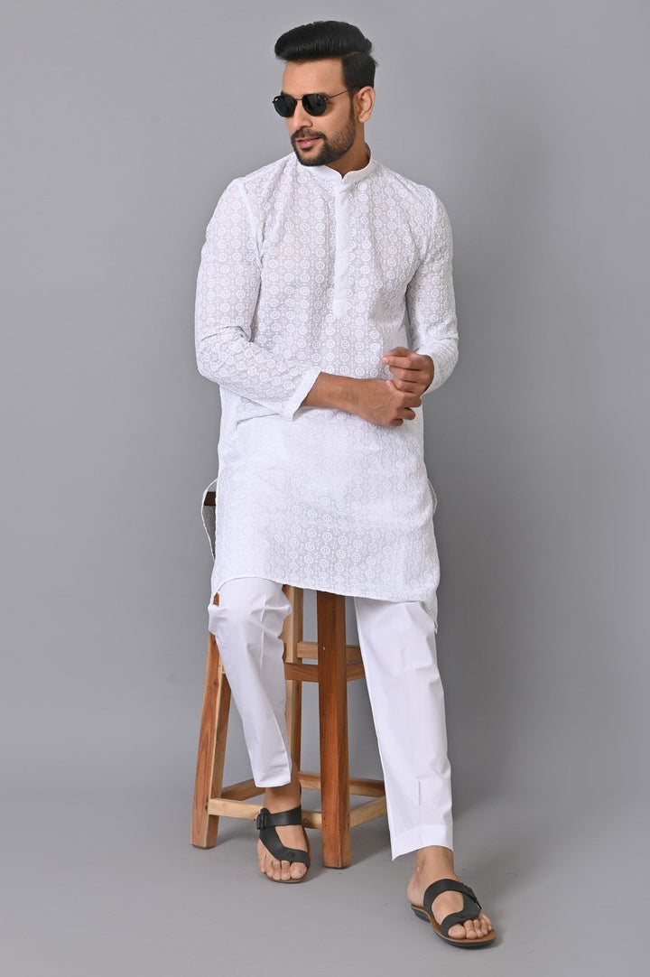 Ethnic Motifs White Kurta Set