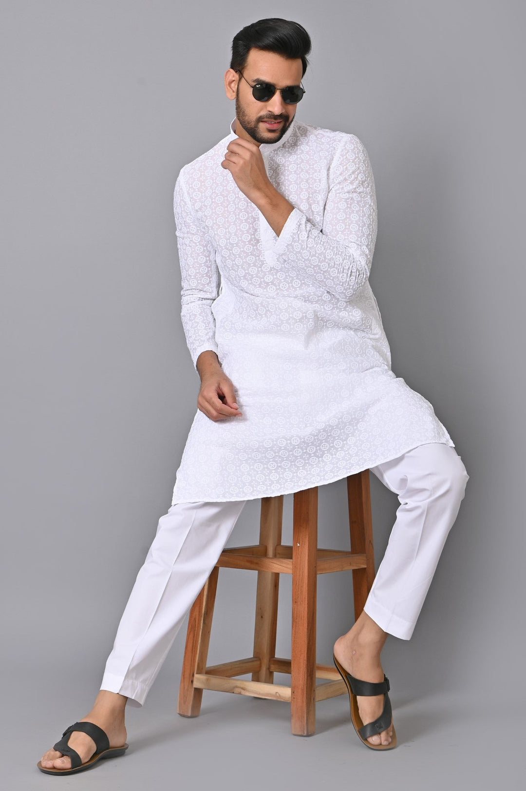 Ethnic Motifs White Kurta Set