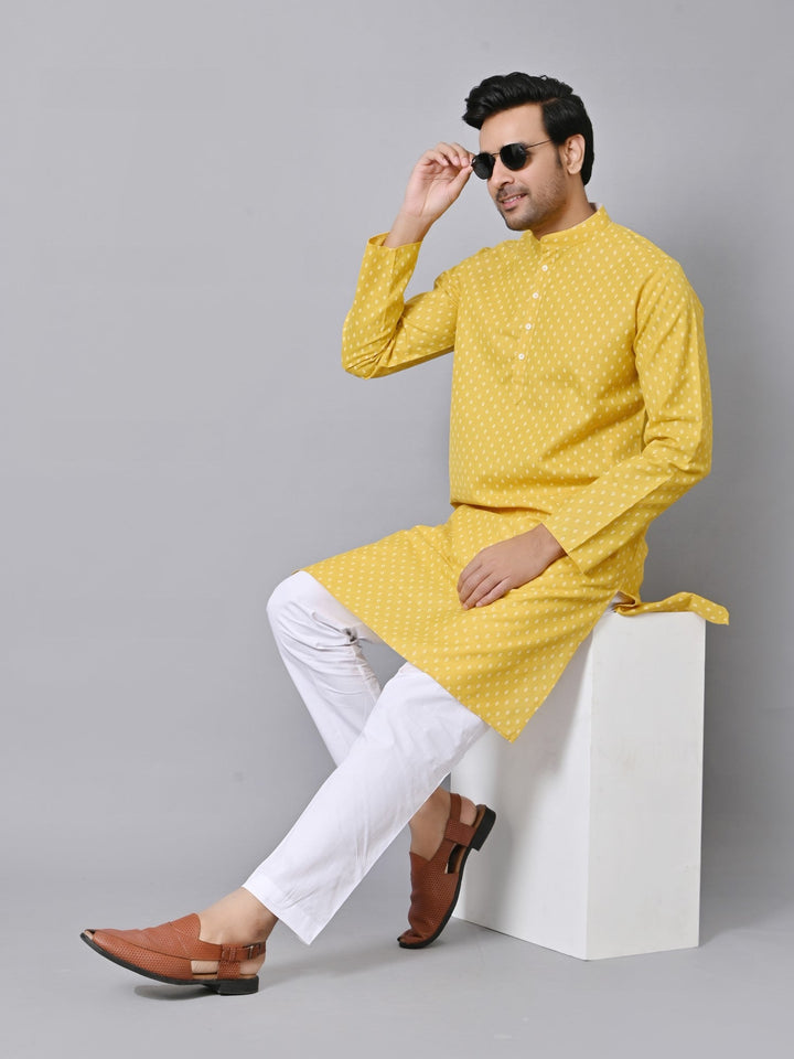 Ethnic Motifs Mustard Kurta Set