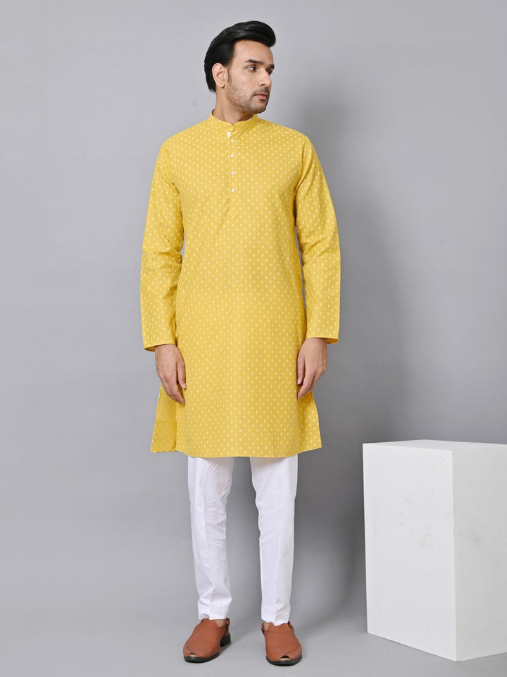 Ethnic Motifs Mustard Kurta Set