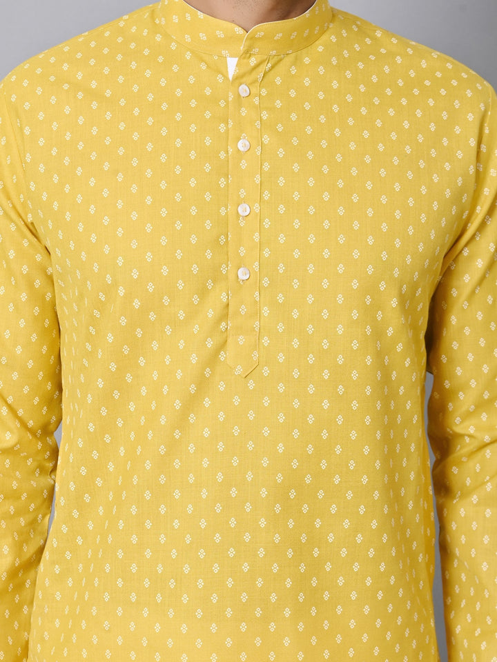 Ethnic Motifs Mustard Kurta Set