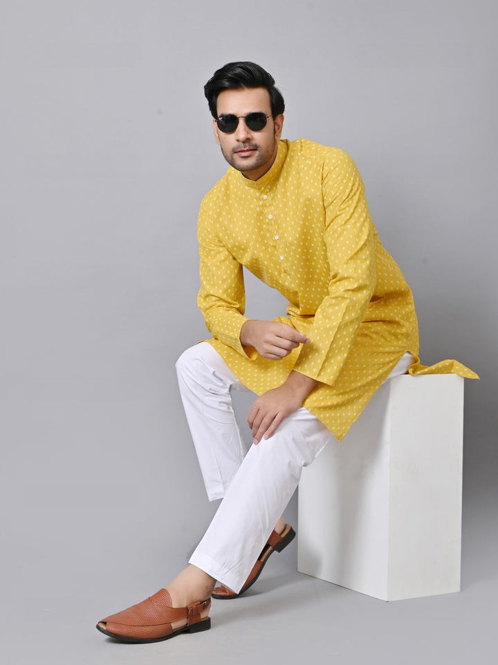 Ethnic Motifs Mustard Kurta Set