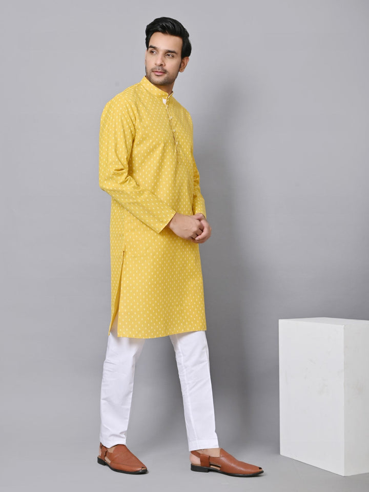 Ethnic Motifs Mustard Kurta Set